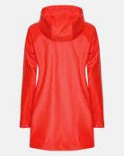 Ilse Jacobsen Spring-Summer Raincoat - Coral, back view | Women's Outerwear | Malvern Saddlery