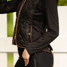 KL Select Taylor Quilted Ladies Vest - Black/Cognac | Malvern Saddlery