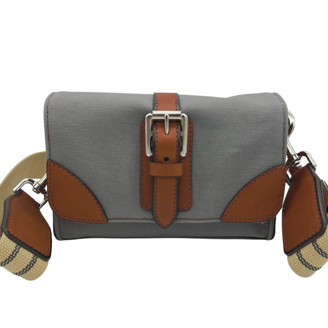 Rebecca Ray Racing Crossbody Bag - Gray w Chesnut | Malvern Saddlery