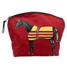 Rebecca Ray Red Lilly Oversized Cosmetic Bag | Vintage Horse Print | Malvern Saddlery