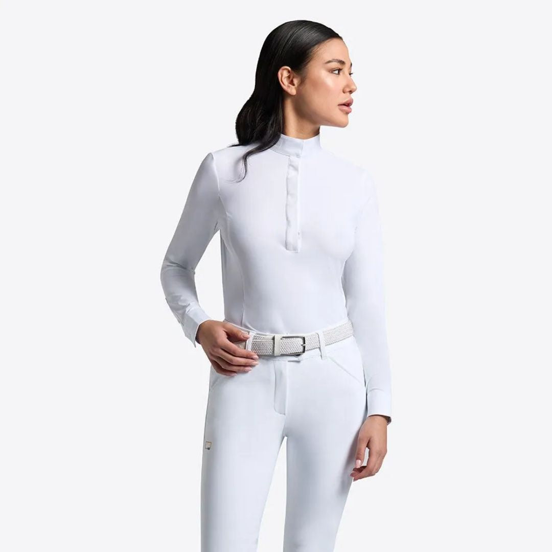 Rider's Gene Ladies Competition Shirt - White | Malvern Saddlery