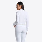 Rider's Gene Ladies Competition Shirt - White, back view | Malvern Saddlery