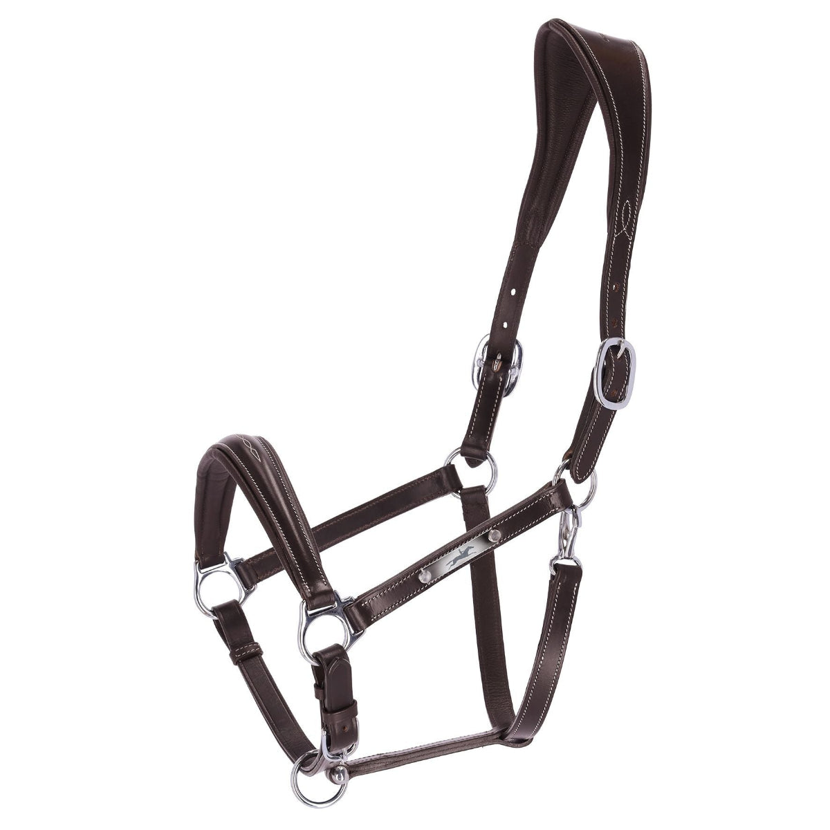 Schockemöhle SP Frisco Anatomical Horse Halter - Brown leather; on white background | Malvern Saddlery
