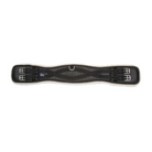 Black Shires fleece-lined dressage girth showing soft synthetic padding and hardware for horse comfort