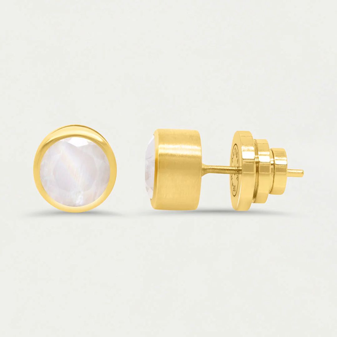 Dean Davidson Signature Midi Studs - Gold, Moonstone | Malvern Saddlery