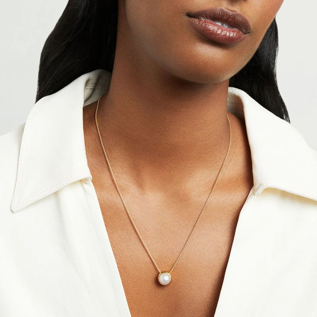 Dean Davidson Signature Knockout Pendant Necklace - Pearl, Gold | Malvern Saddlery