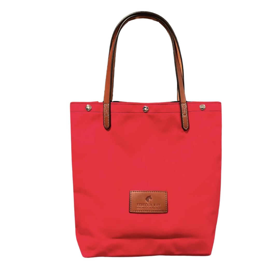 Rebecca Ray Simple Tote - Red with Dapple Grey Horse - back | Malvern Saddlery