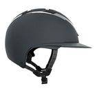 KASK Star Lady Chrome Equestrian Helmet - Anthracite Gray; side view on white background | Wide Brim English Riding Helmets | Malvern Saddlery