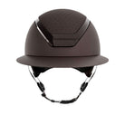 KASK Star Lady Chrome Equestrian Helmet - Brown; front view on white background | Wide Brim English Riding Helmets | Malvern Saddlery