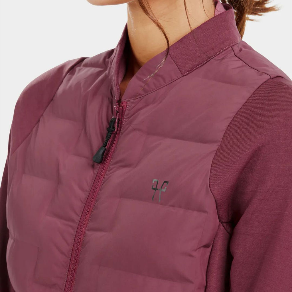 Horse Pilot Storm Jacket - Dark Pink, front chest detail | Malvern Saddlery