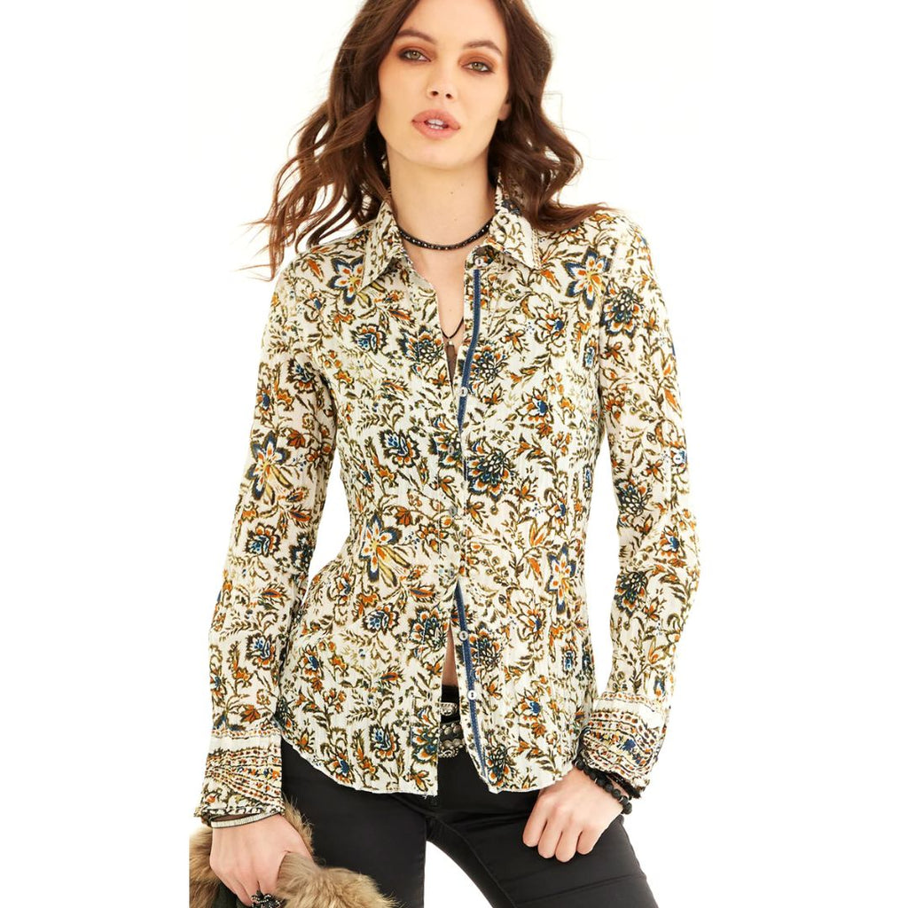 Cino Sumutra Ladies Button Down Shirt - Fall print | Malvern Saddlery