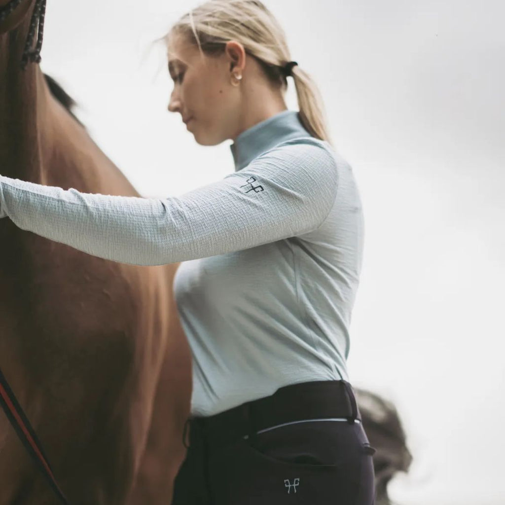 Horse Pilot Suntech Half-Zip Long Sleeve Shirt - Ashley Blue | Malvern Saddlery
