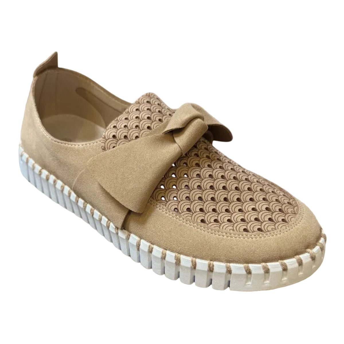 Ilse Jacobsen Tulip Loafer with Bow - Latte| Womens Flats | Malvern Saddlery