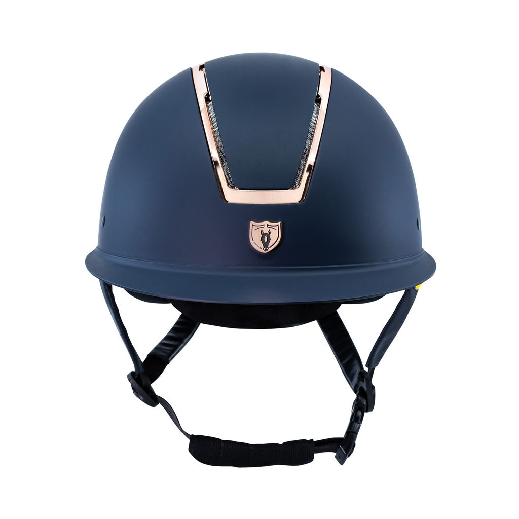 Tipperary Windsor MIPS® Equestrian Riding Helmet, navy with rose gold | Malvern Saddlery