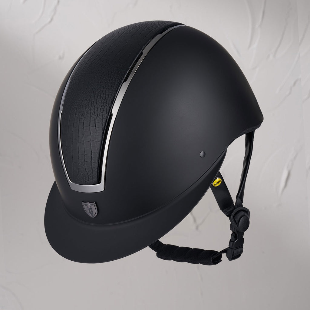 Tipperary Windsor MIPS® Equestrian Riding Helmet, black with croco top | Malvern Saddlery