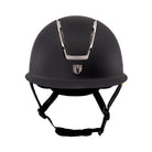 Tipperary Equestrian Windsor MIPS® Wide Brim Helmet; Black Matte with Smoked Chrome; front view | Malvern Saddlery