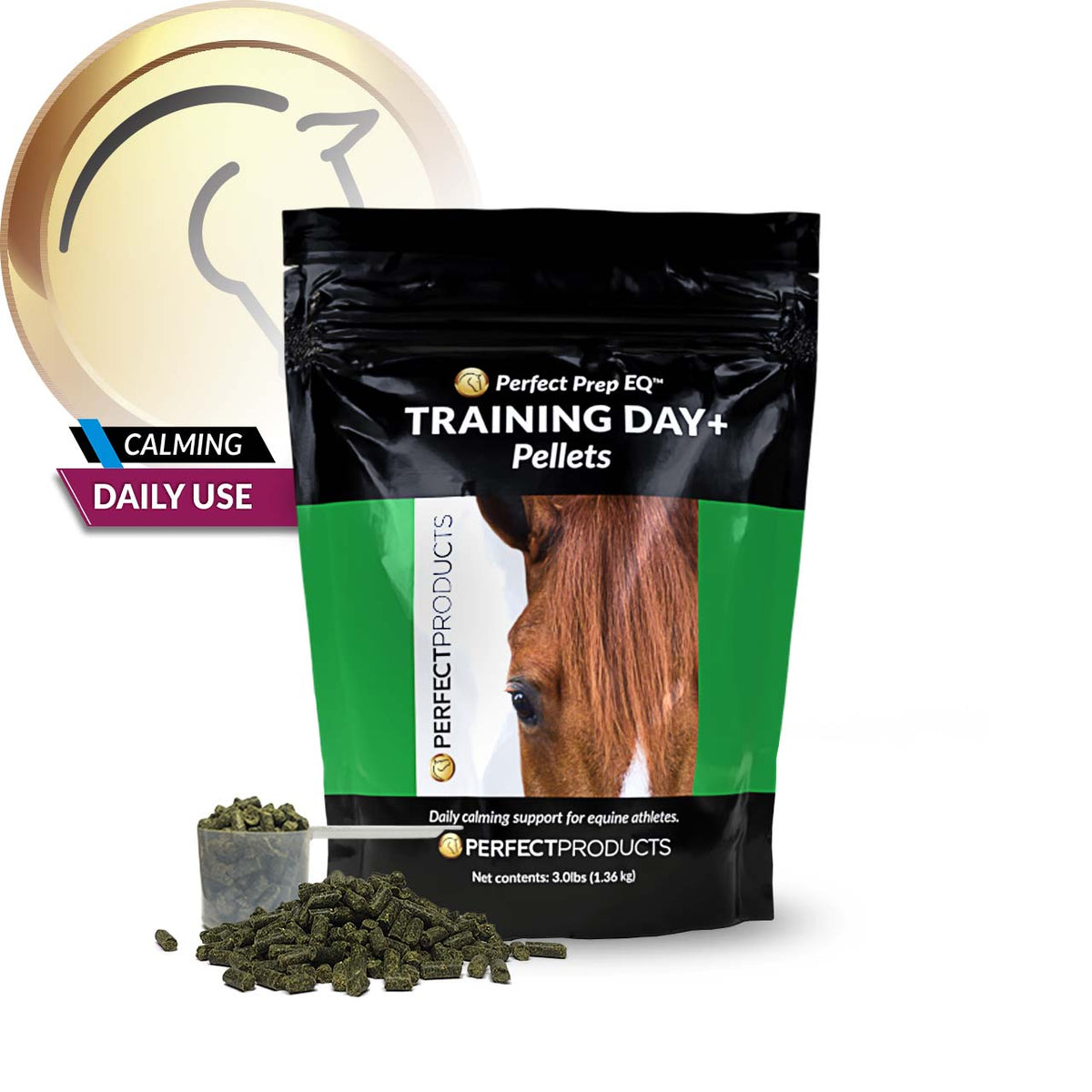 Perfect Prep EQ Training Day+ Daily Calming Pellets - bag | Malvern Saddlery