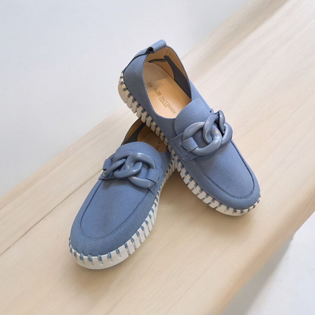 Ilse Jacobsen Soft Loafer Flat in Regatta Blue | Malvern Saddlery