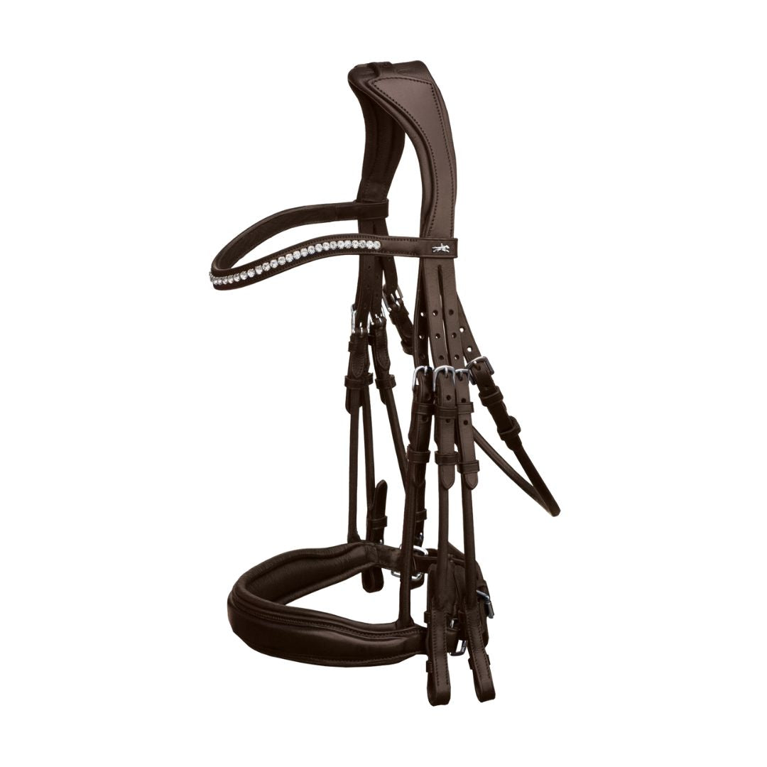 Schockemoehle Sports Venice Dressage Double Bridle - Espresso | Malvern Saddlery