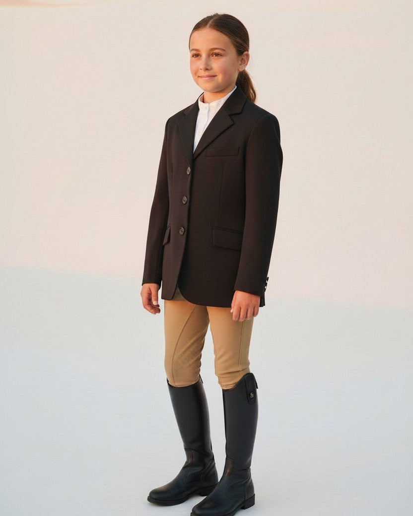 Grand Prix EQx Girls Show Coat - virtual model based on in store image.