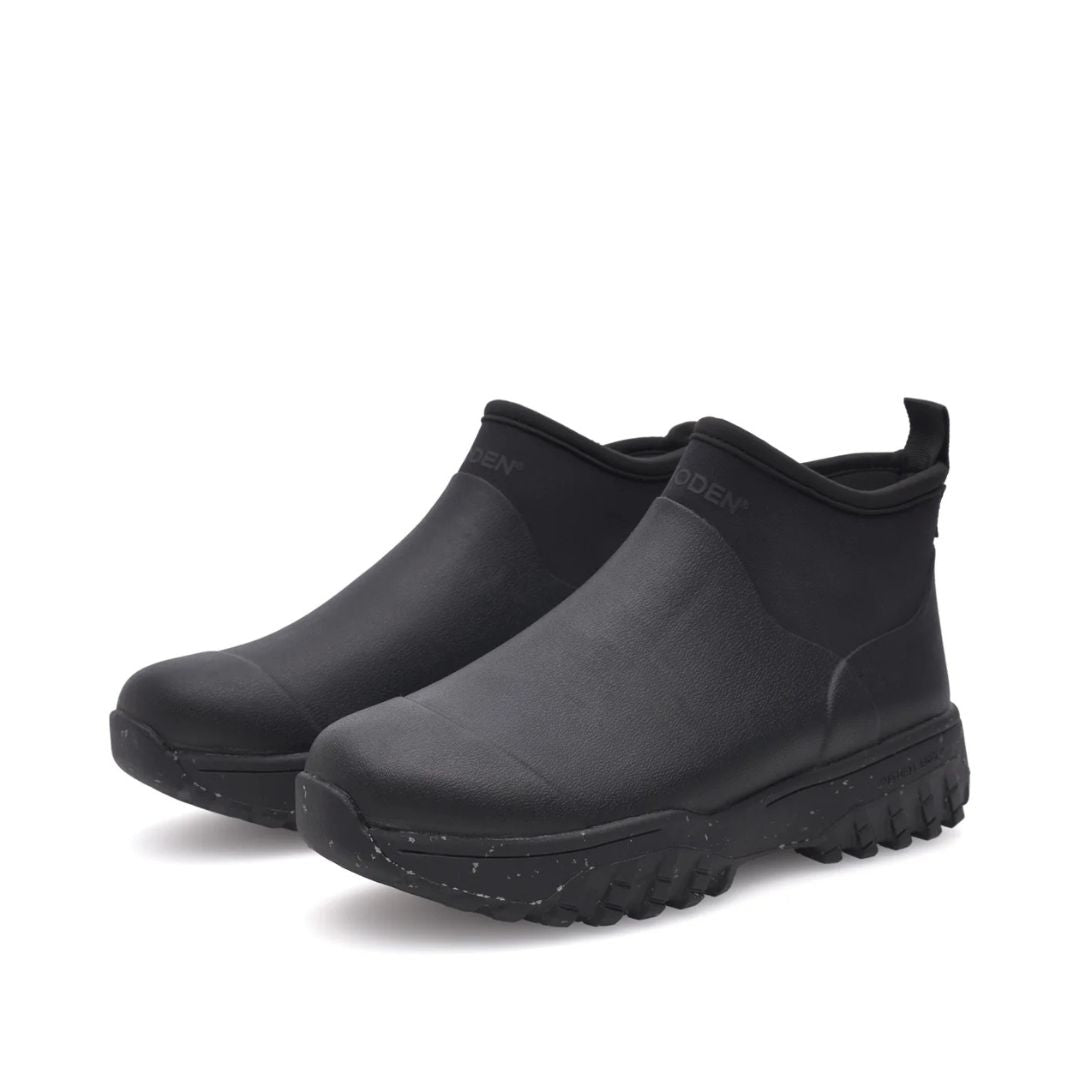 Pair of Woden Irene Waterproof Boots- Black on white background | Malvern Saddlery