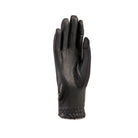 Palm view of black Aubrion Aero FlexFit riding glove showing textured synthetic grip.