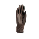 Brown Aubrion Aero FlexFit riding glove palm with touchscreen-compatible fingertips and reinforced grip