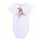 Baby Equestrian Onesie Bodysuit - classic pink plaid horsehead applique | Malvern Saddlery