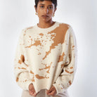 Carrara Abstract Crew Sweater - Caramel/Ivory | Ladies Lifestyle Apparel |  Malvern Saddlery