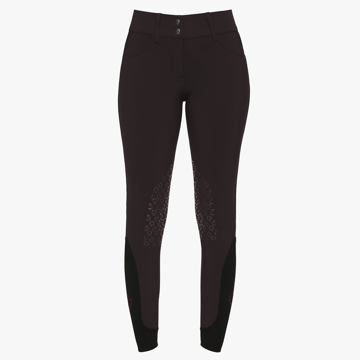 Cavalleria Toscana Women's American Knee Grip Breeches - Espresso, straight front view | Malvern Saddlery