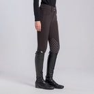 Cavalleria Toscana Women's American Knee Grip Breeches - Espresso, front view on model | Malvern Saddlery