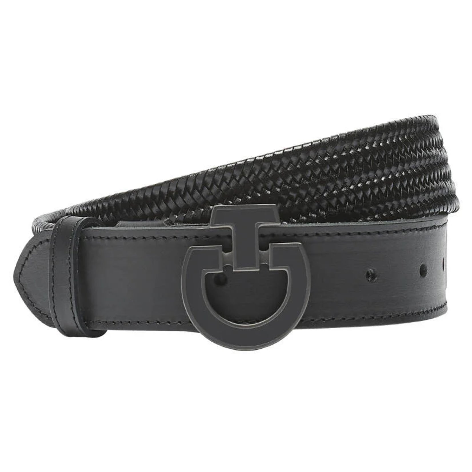 Cavalleria Toscana Women's Belt with woven leather and elastic - black | Malvern Saddlery