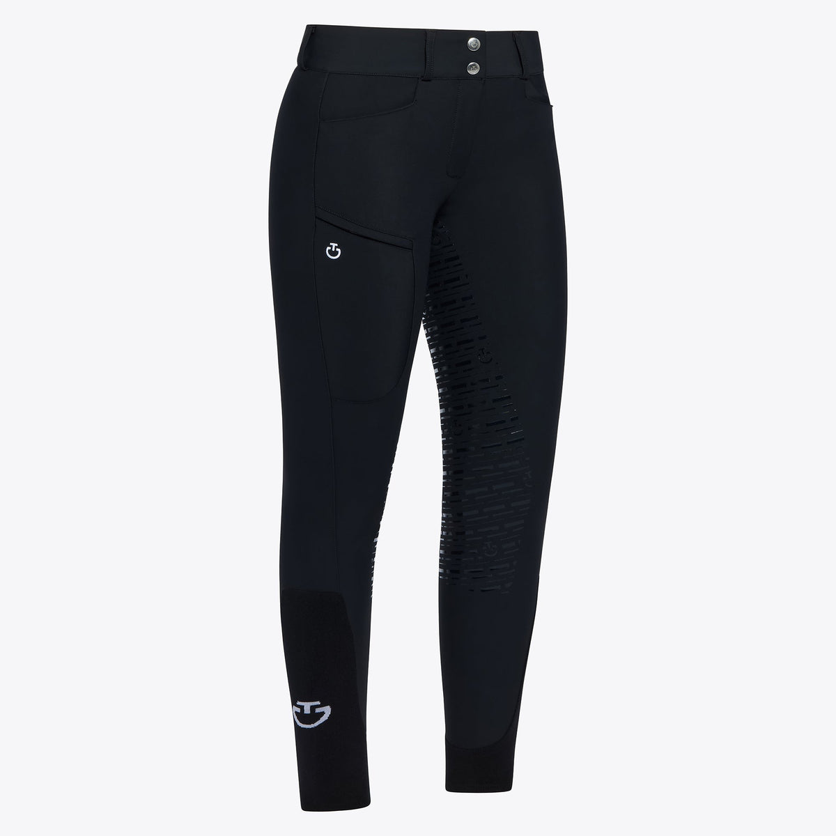 Cavalleria Toscana Women's Academy Full Grip Breeches - Black, front view | Malvern Saddlery