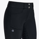 Cavalleria Toscana Women's Academy Full Grip Breeches - Black, pocket close-up | Malvern Saddlery
