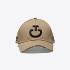 Cavalleria Toscana Embroidered Logo Cotton Baseball Cap - Aluminum/Black, front view | Malvern Saddlery