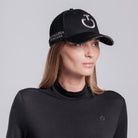 Cavalleria Toscana Embroidered Logo Cotton Baseball Cap - Black/Cipria, worn on model | Malvern Saddlery