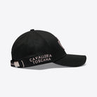 Cavalleria Toscana Embroidered Logo Cotton Baseball Cap - Black/Cipria, side view | Malvern Saddlery