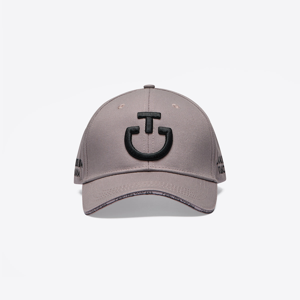 Cavalleria Toscana Embroidered Logo Cotton Baseball Cap - Cipria/Black, front view | Malvern Saddlery