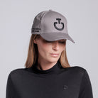 Cavalleria Toscana Embroidered Logo Cotton Baseball Cap - Cipria/Black, worn on model | Malvern Saddlery