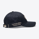 Cavalleria Toscana Embroidered Logo Cotton Baseball Cap - Navy/Rainy Day, side view | Malvern Saddlery