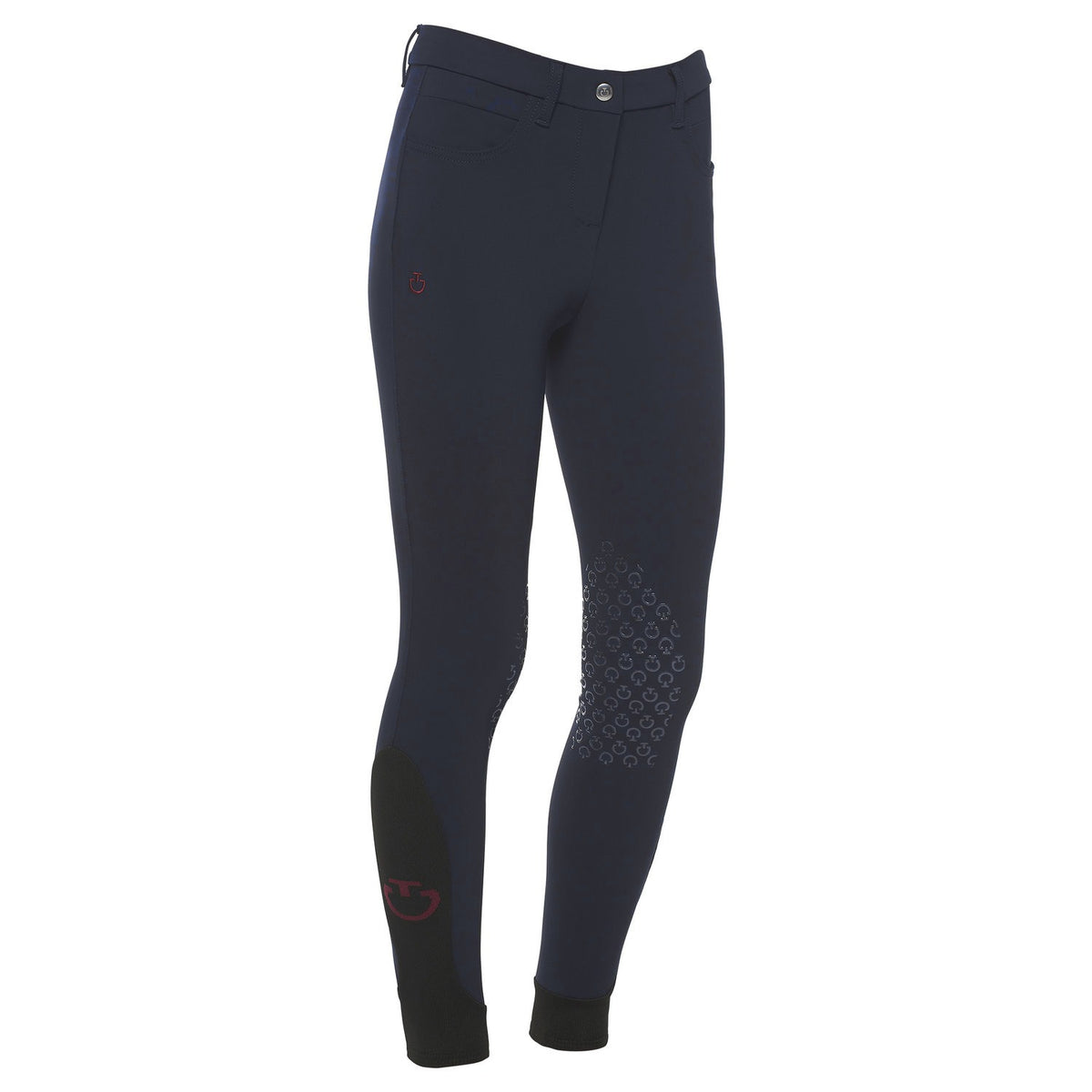 Cavalleria Toscana Girls' Knee Grip Breeches - Ocean Blue, front view | Malvern Saddlery