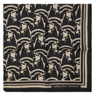 Cavalleria Toscana Horse Print Silk Scarf - Black/Rainy Day, flat | Malvern Saddlery
