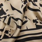 Cavalleria Toscana Horse Print Silk Scarf - Rainy Day/Black, close-up | Malvern Saddlery