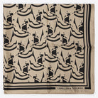 Cavalleria Toscana Horse Print Silk Scarf - Rainy Day/Black, flat | Malvern Saddlery