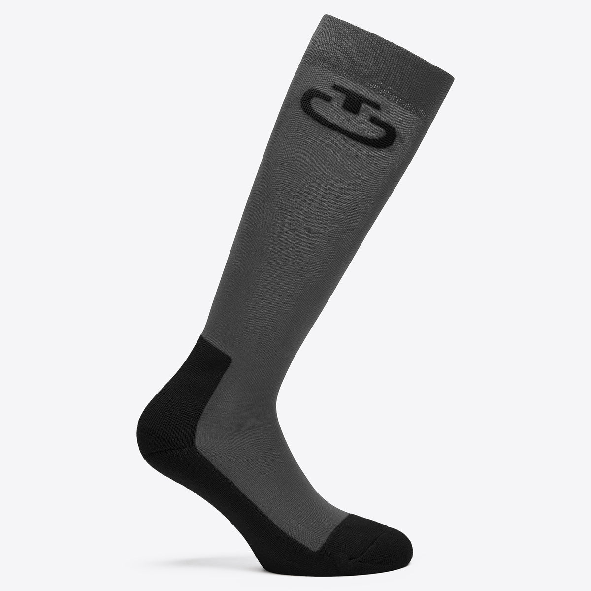 Cavalleria Toscana Jacquard Technical Socks - Black/Windward Blue, outer side | Malvern Saddlery