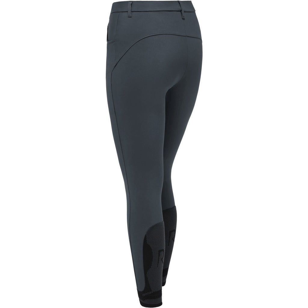 Cavalleria Toscana Women's RS Knee Grip Breeches - Charcoal Gray, back view | Malvern Saddlery