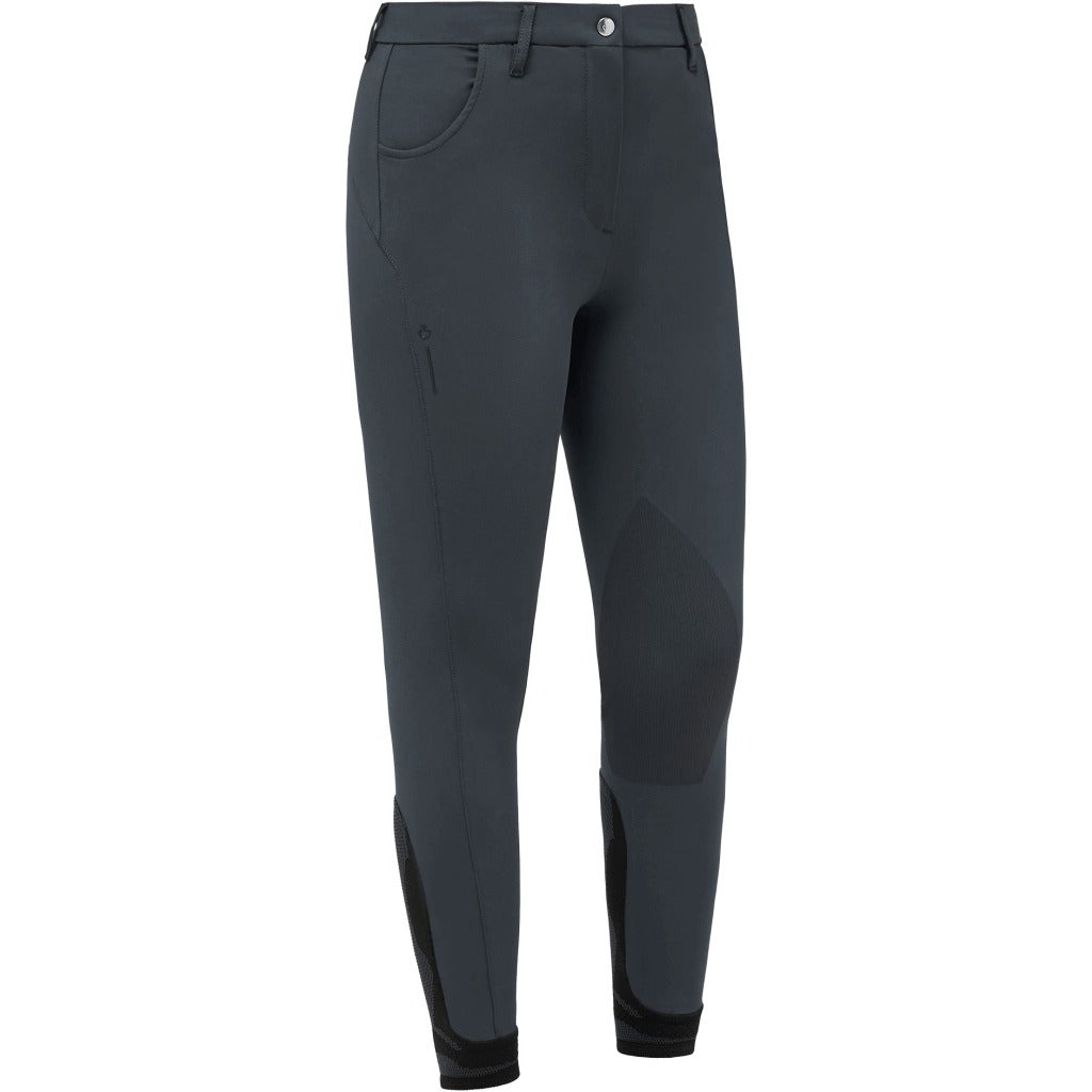 Cavalleria Toscana Women's RS Knee Grip Breeches - Charcoal Gray, front view | Malvern Saddlery