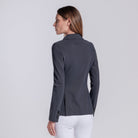 Cavalleria Toscana Women's Raw-Cut Competition Jacket - Charcoal, back view | Malvern Saddlery