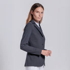 Cavalleria Toscana Women's Raw-Cut Competition Jacket - Charcoal, side view | Malvern Saddlery