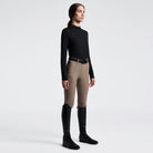 Cavalleria Toscana Women's Technical Wool Long Sleeve Top - Black, full-length front view | Malvern Saddlery